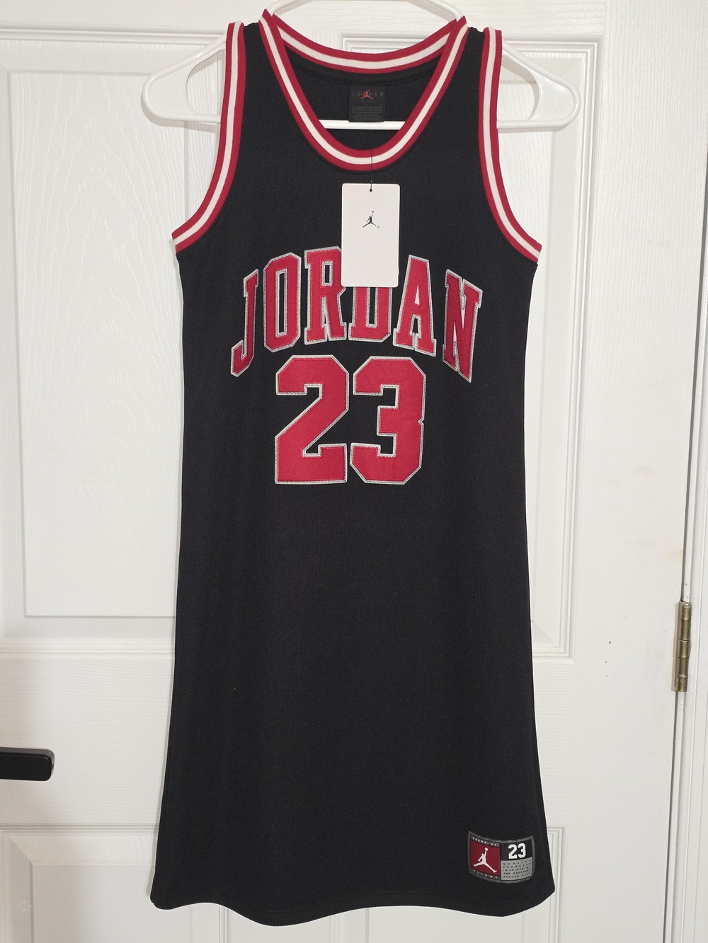 Jordan Black and Red 23 Sleeveless Kids Dress